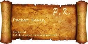 Pacher Kevin névjegykártya